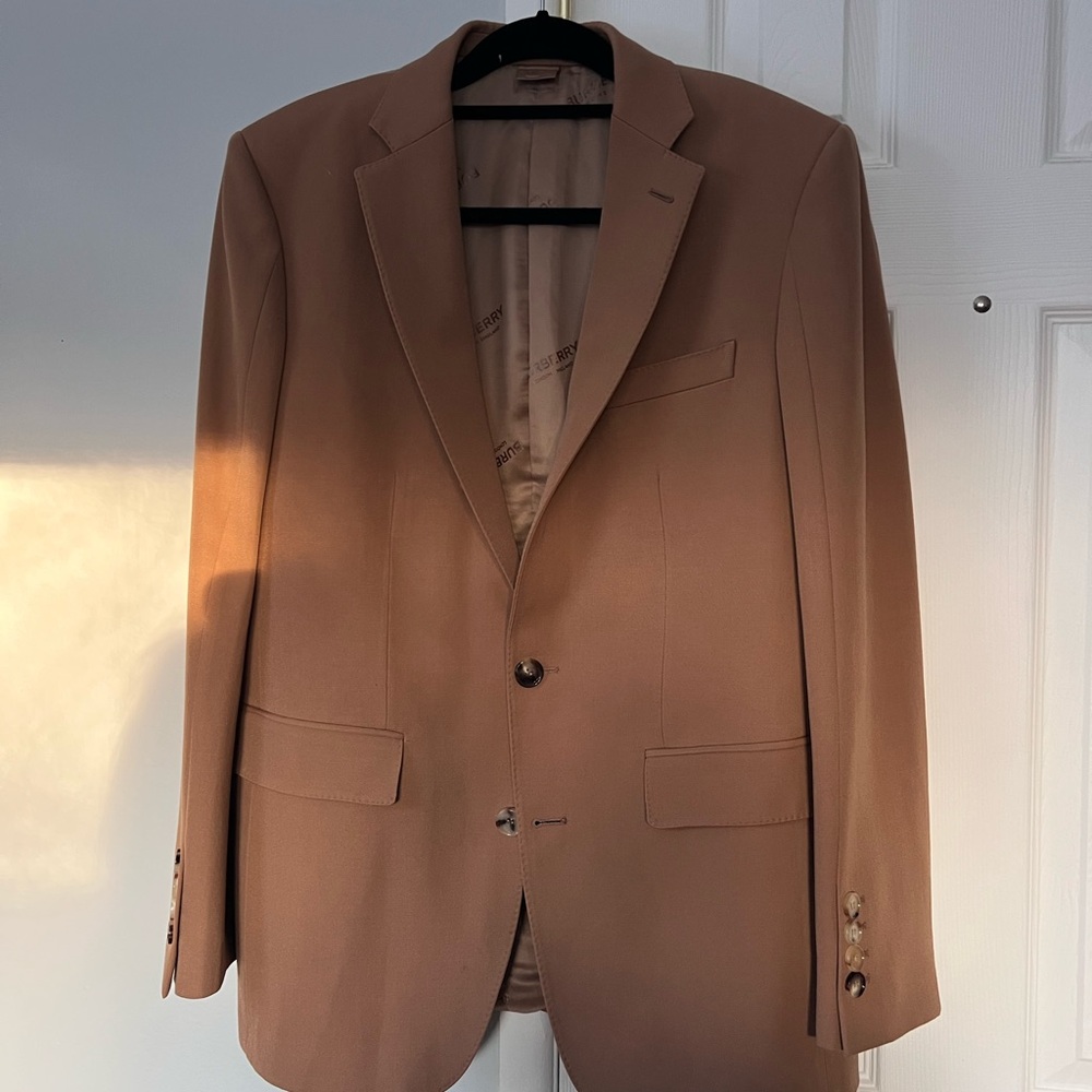 Burberry Men's Warm Camel Single-Breasted Wool Blazers